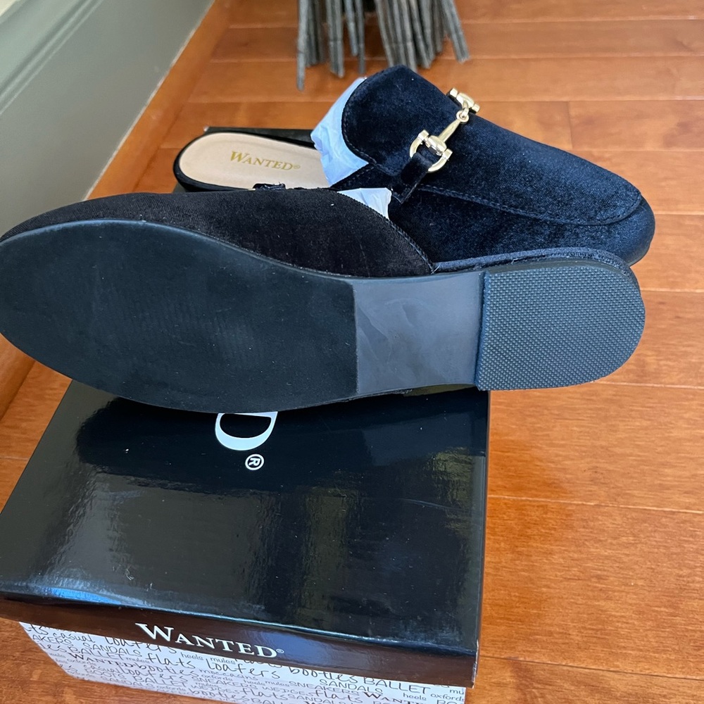 NWT Slip On Wanted Frankie Women's Black Mule Flats Loafers All Sizes - Picture 6 of 11